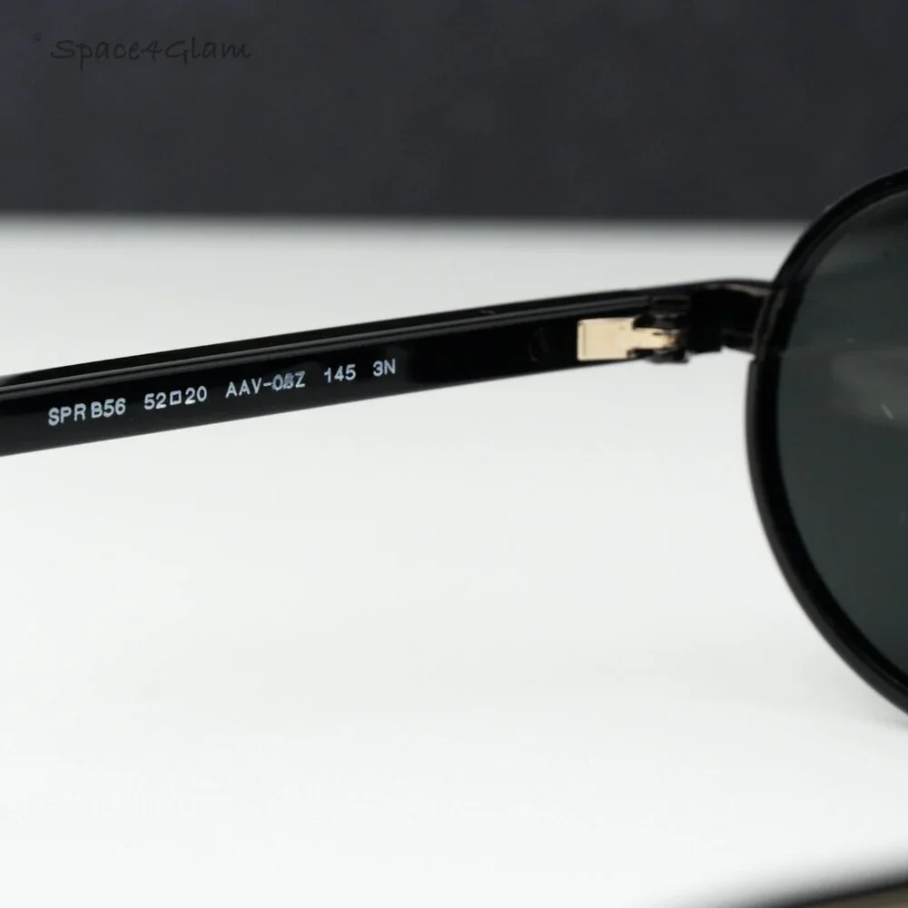 Prada Men Sunglasses Black Grey Oval PRB56S AAV08Z NEW AUTHENTIC